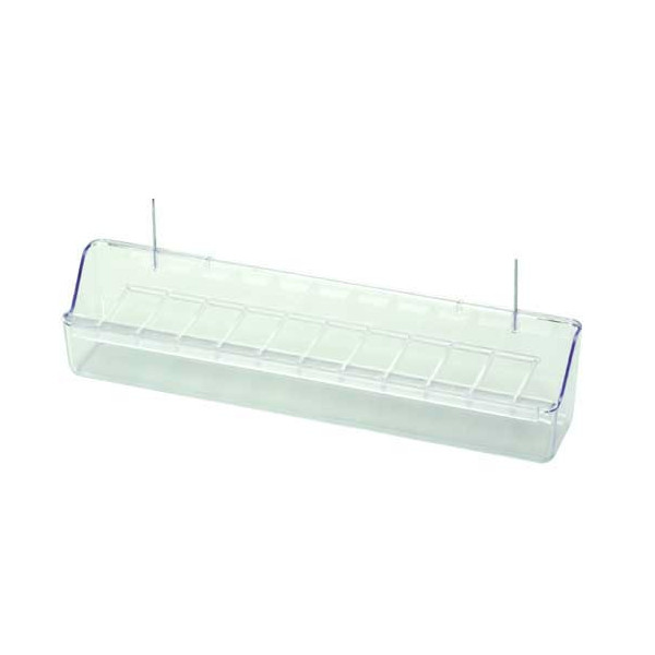 Comedouro linear "REGGIO" transparente - 30 x 5.5 x 4h cm