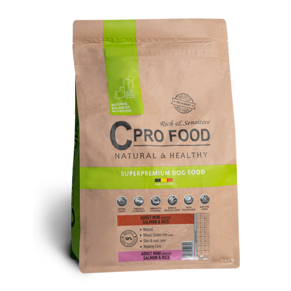 Adult Mini con salmón y arroz 2,5kg - Croquetas para perros de menos de 10kg - CproFood