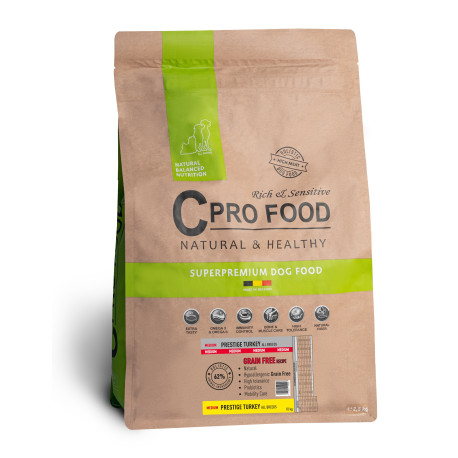 Medium Prestige Todas las Razas con pavo 10 kg - Sin cereales - Croquetas para perros - CproFood