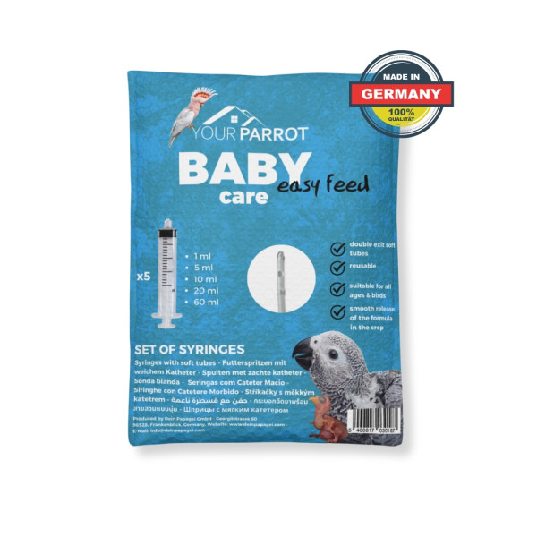 Hand-feeding syringe set with tubes for baby - Your Parrot