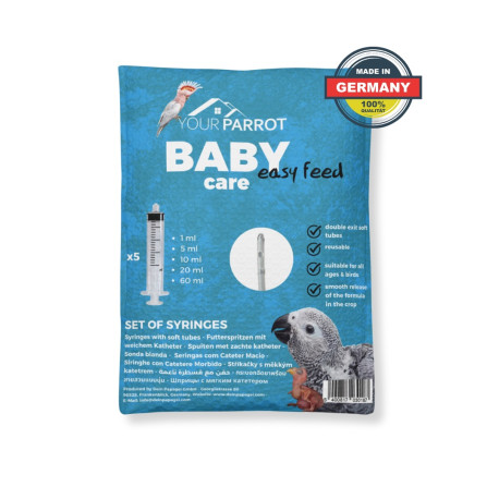 Set di siringhe per l'allevamento a mano con tubi per cuccioli - Your Parrot