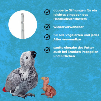 Conjunto de seringas para alimentação manual com tubos para bebê - Your Parrot