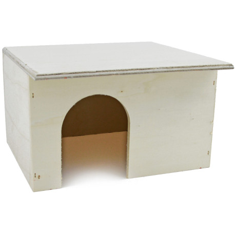 Wooden rabbit house - grey roof - 29 x 26 x 17cm