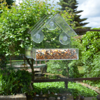 Mangeoire de fenêtre Paris pour oiseaux ciel - transparent