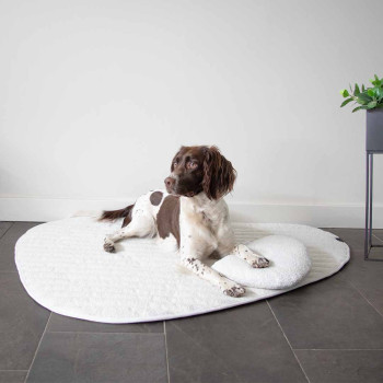 Pebble - Doppelseitige Decke für Hunde in Weiß - 120x95x2cm