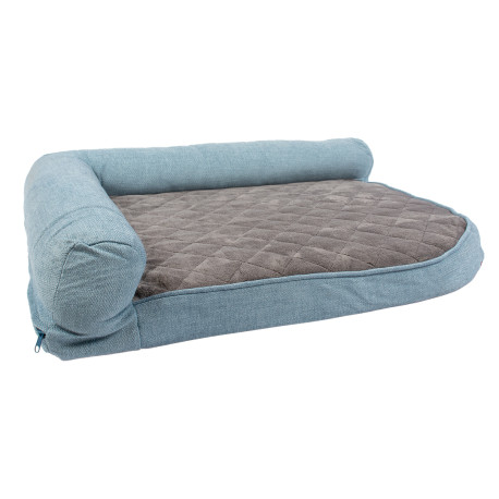 Tweed Sky Blue and Black Bed S - 80x60x20cm - Foam