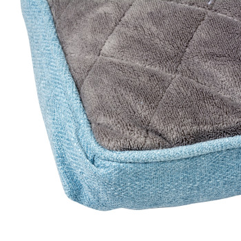 Rechthoekig kussen Tweed Sky blauw en zwart L - 86x57x8cm