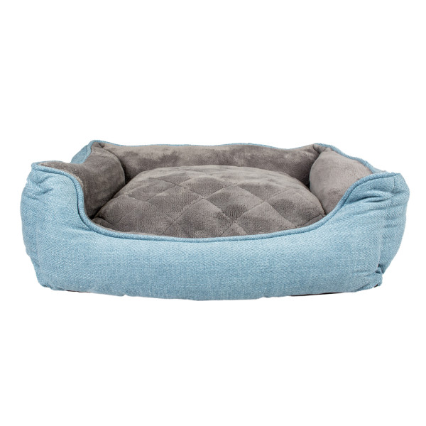 Rechthoekige mand Tweed Sky blauw/zwart L - 80x60x24cm