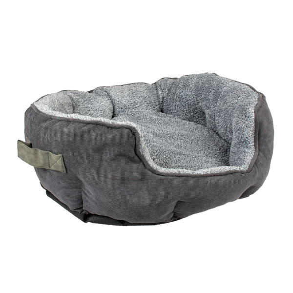 Cesta Ovale Corduroy Ash nero/grigio M - 61x51x22cm