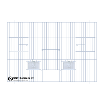 Chrome front with flaps and 3 doors - 60x40 cm - Ost