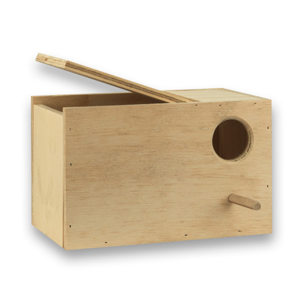 Horizontal nesting box for Agapornis 24x14x15 cm - Entrance on the right