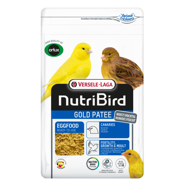 Gold Pâtée Canaris 1kg - Pâtée jaune grasse - NutriBird