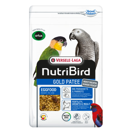 Gold Pâtée Grandes Perruches et Perroquets 1kg - Pâtée grasse - NutriBird