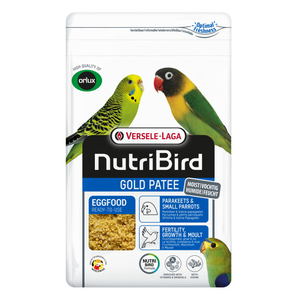 Gold Pâtée Perruches et petits perroquets 1kg - Pâtée grasse - NutriBird