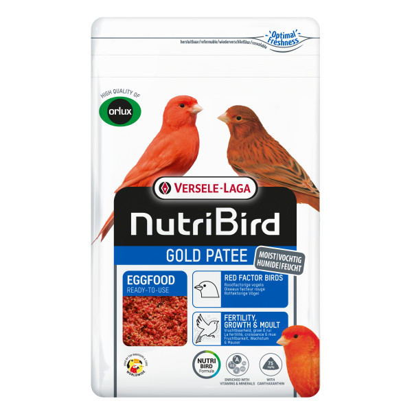 Gold Pâtée Oiseaux Facteur Rouge 1kg - Pâtée rouge grasse - NutriBird