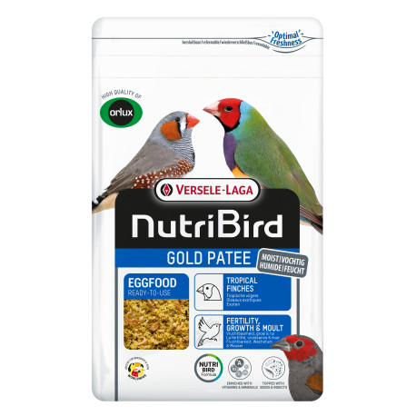 Gold Pâtée Oiseaux exotiques 1kg - Pâtée grasse avec insectes - NutriBird