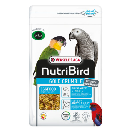 Gold Crumble Pâtée Grandes Perruches et Perroquets 800g - Pâtée sèche - NutriBird