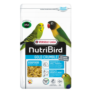 Gold Crumble Trockenfutter für Wellensittiche und kleine Papageien 1kg - NutriBird