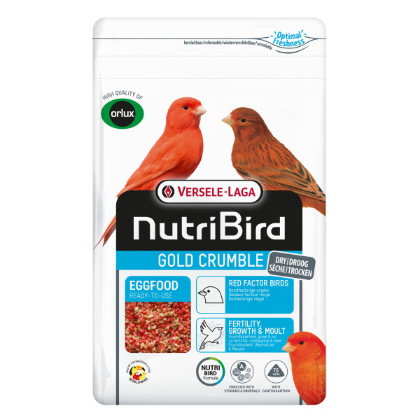 Gold Crumble Ração Seca para Aves Fator Vermelho 1kg - NutriBird