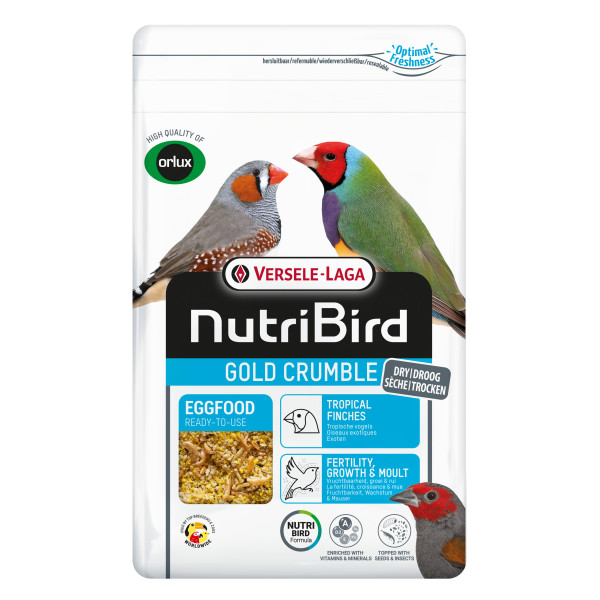 Gold Crumble Trockenfutter für exotische Vögel 1kg - NutriBird