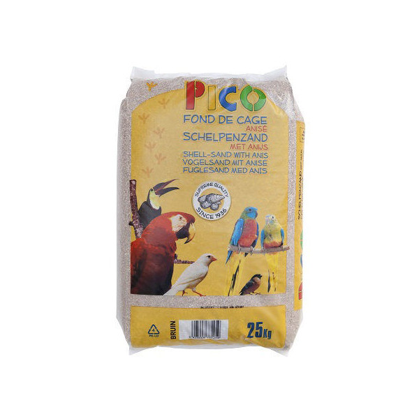 Brauner Käfigboden 25kg - Brauner Sand für Vögel - PICO