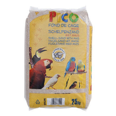 Brauner Käfigboden 25kg - Brauner Sand für Vögel - PICO