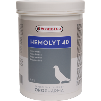 Hemolyt 40 500g - Mengsel van elektrolyten en dierlijke eiwitten voor duiven - Oropharma