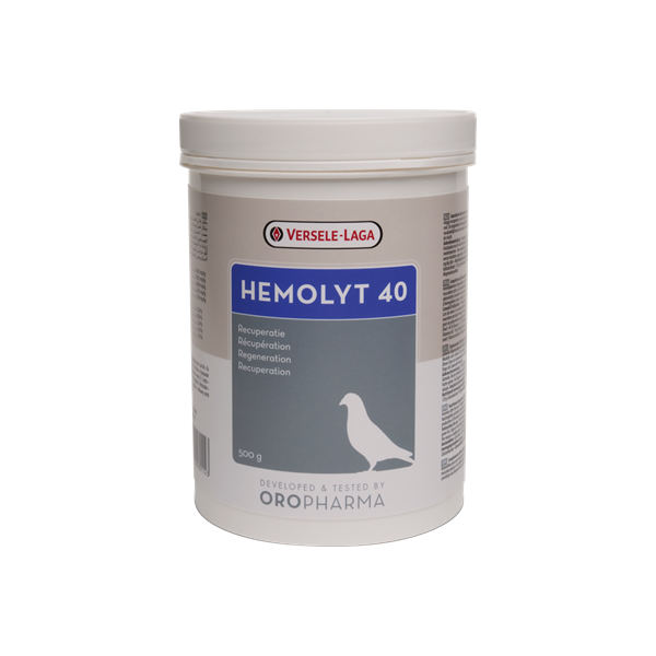 Hemolyt 40 500g - Miscela di elettroliti e proteine animali per piccioni - Oropharma