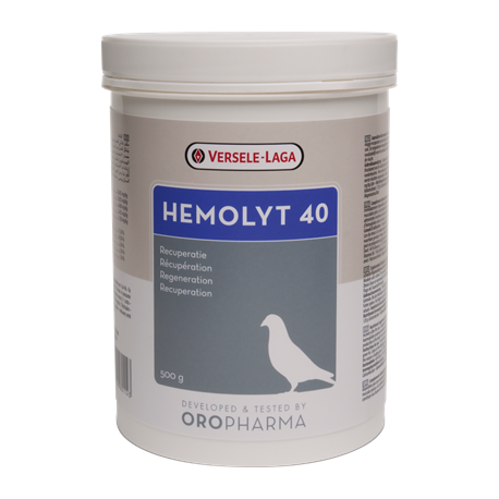 Hemolyt 40 500g - Miscela di elettroliti e proteine animali per piccioni - Oropharma