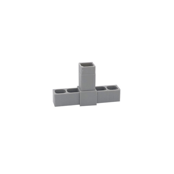 Conector de 3 salidas (en forma de T) para tubo cuadrado de 20 x 20 x 1.5mm