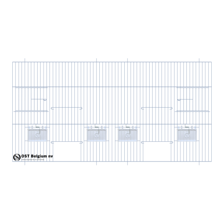 Chrome Cage Front 100 x 40 cm - Ost