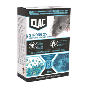 Strong 25 graines fortes pour rats et souris 150g - 6x25g - Clac