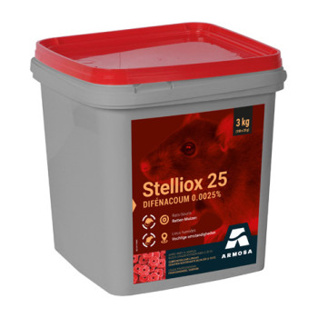 Stelliox 25 3kg - Blocs hydrofuges pour rats et souris - 150x20g