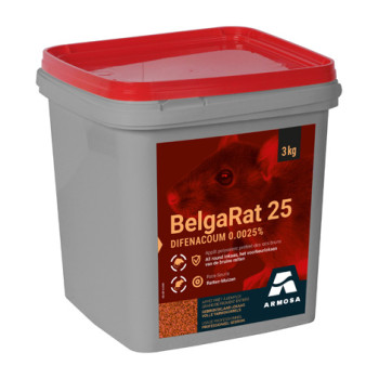 Belgarat 25 3kg - Semillas de trigo para ratas y ratones - 120x25g