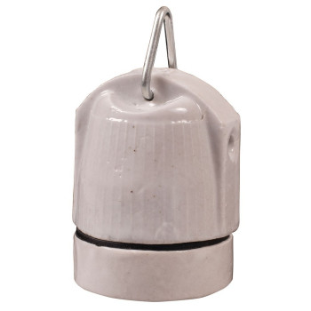 Keramische E27 fitting met ophanghaak