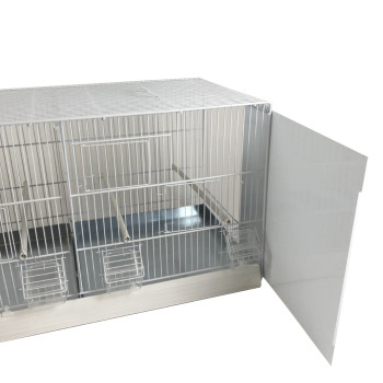 Cage Domus Molinari 3 Compartments Lacquered In White With Removable Walls