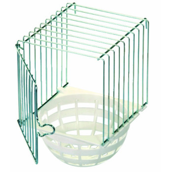 Wit nest met metalen steun - 10 x 11 x 16 cm