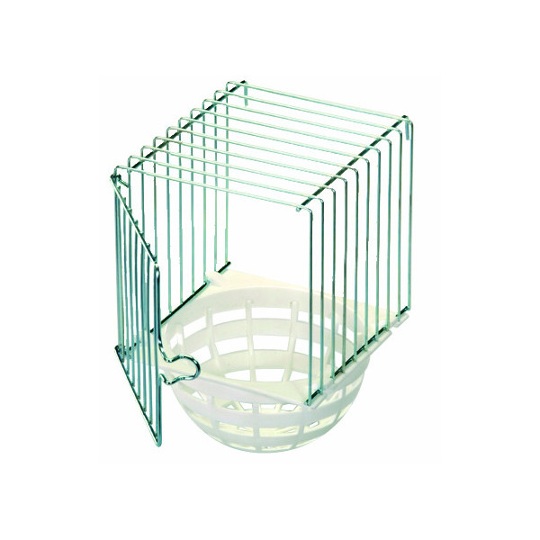 Wit nest met metalen steun - 10 x 11 x 16 cm