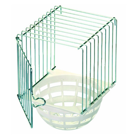 Wit nest met metalen steun - 10 x 11 x 16 cm