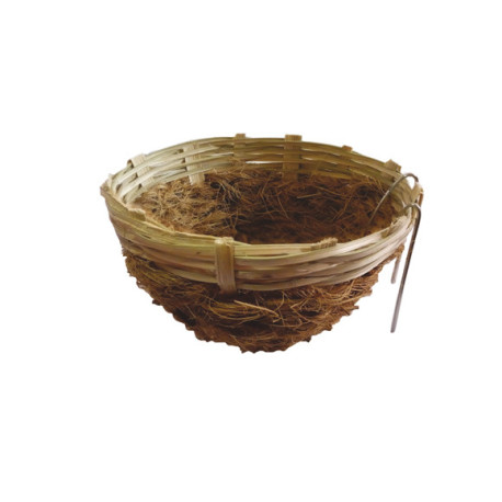 Nest aus Weiden und Kokos mit Haken - 17cm