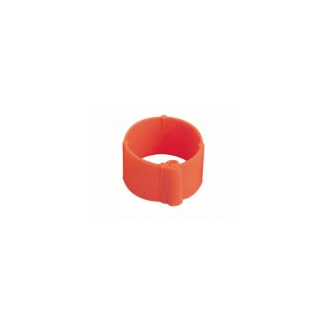 50 Anillos De Plástico Para Palomas - 9mm x 8mm - Color: Naranja Fluorescente