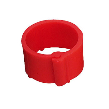 50 Anéis de Plástico para Pombos - 9mm x 8mm - Cor: Vermelho