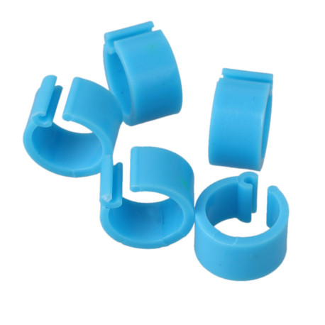 50 Anelli In Plastica Per Piccioni - 9mm x 8mm - Colore: Azzurro