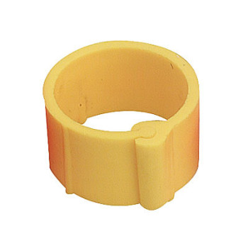 50 Anillos De Plástico Para Palomas - 9mm x 8mm - Color: Amarillo