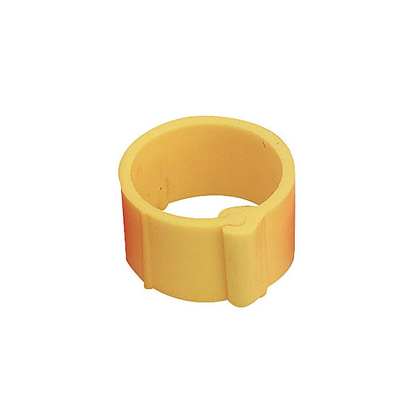 50 Anillos De Plástico Para Palomas - 9mm x 8mm - Color: Amarillo