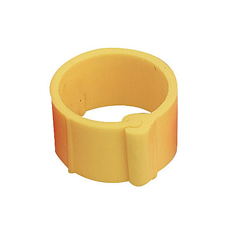 50 Anillos De Plástico Para Palomas - 9mm x 8mm - Color: Amarillo