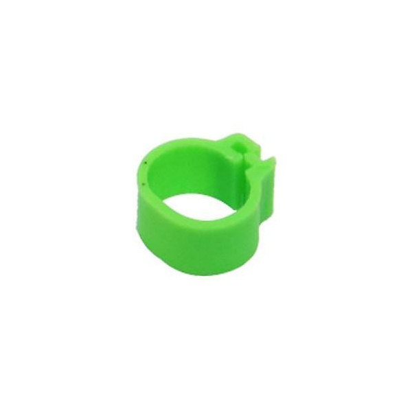 50 Anillos De Plástico Para Palomas - 9mm x 8mm - Color: Verde Fluorescente