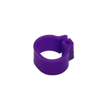 50 Anéis de Plástico para Pombos - 9mm x 8mm - Cor: Roxo