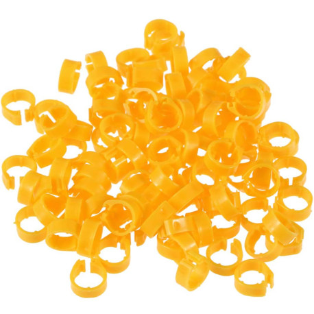 50 Plastic Rings For Pigeons - 9mm x 8mm - Color: Gold