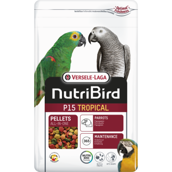 Nutribird P15 tropical 3kg - Pellet Estrusi - Alimento di Mantenimento per Pappagalli